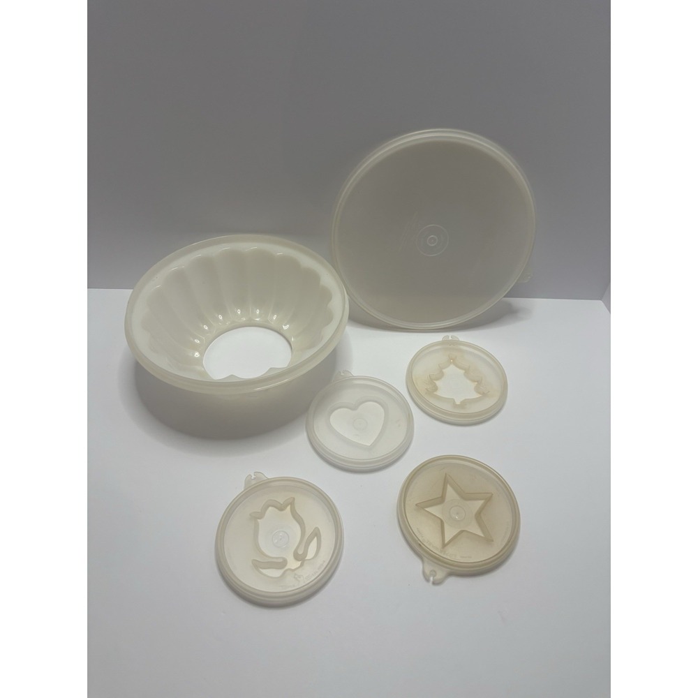 Vintage Tupperware‎ Jello Mold 616 Jel N Serve 6 Piece With 4 Design Patterns